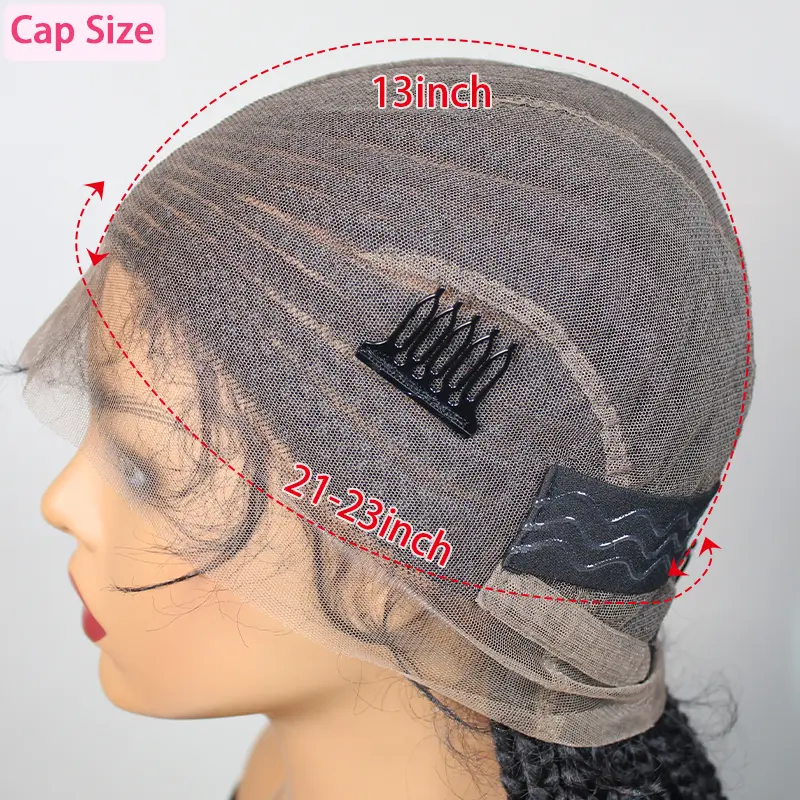Synthetic Middle Part Braided Wigs For Women Lightweight Full Lace Wig Knotless Box Braids Wig With Baby Hair Braid Lace Wig 36"