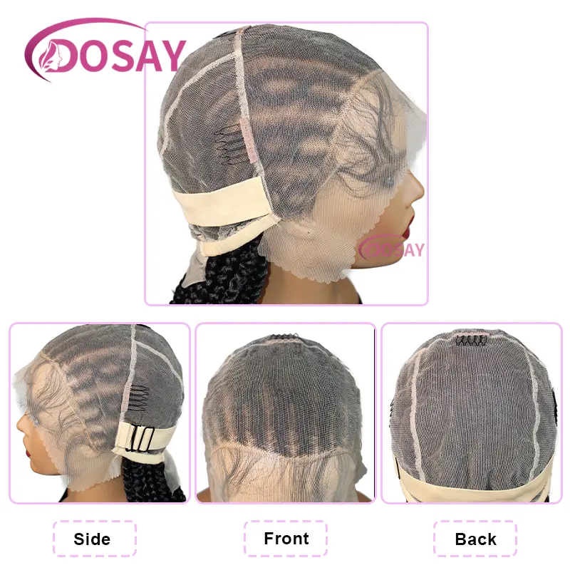 36" Synthetic Lace Front Wig For Black Women Knotless Box Braids Wig With Baby Hair Cornrow Braids Lace Wigs Braid African Wigs