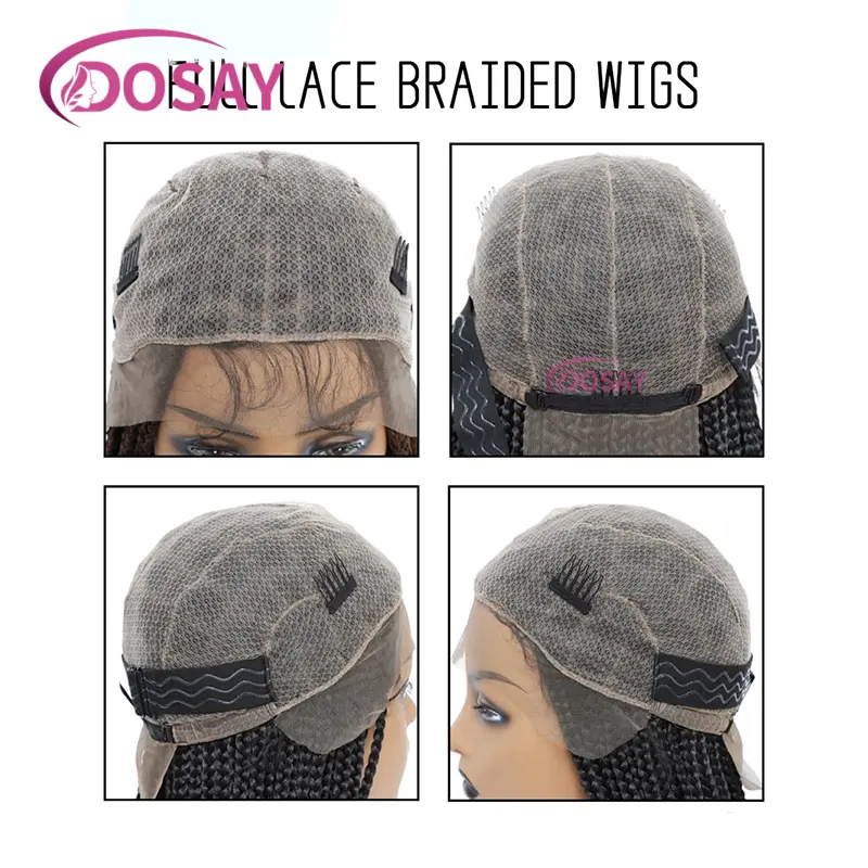 36"Knotless Box Braided Wigs with Baby Hair Synthetic Lace Front Wig for Women Cornrow Full Lace Wig Braid African Wig Blond Wig