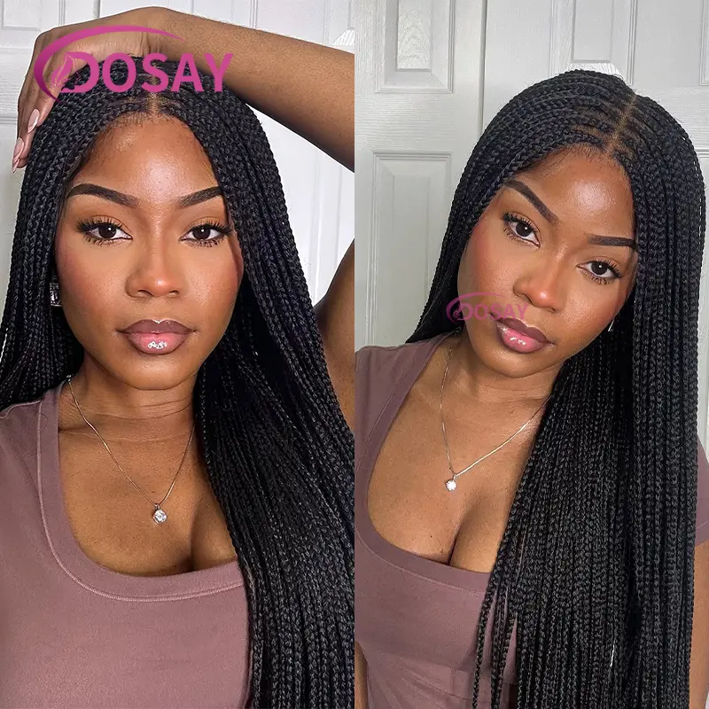 36Inches Synthetic Lace Front Wig For Black Women Cornrow Braiding Wig Blond Wig Knotless Box Braid Wig With Baby Hair
