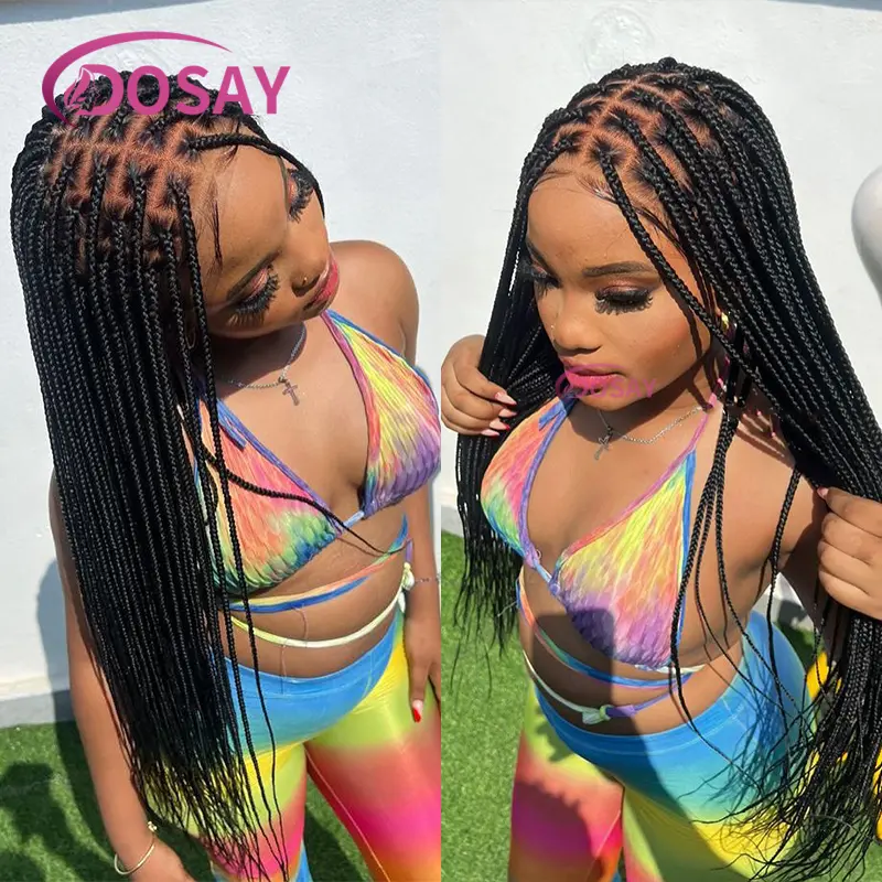 36Inches Synthetic Lace Front Wig For Black Women Cornrow Braiding Wig Blond Wig Knotless Box Braid Wig With Baby Hair