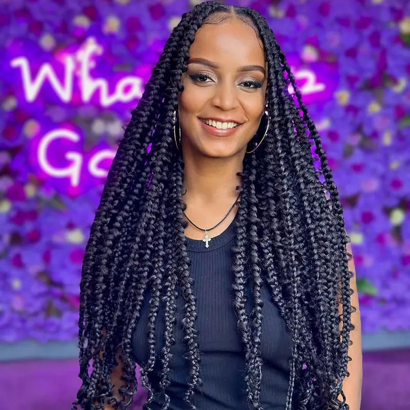 24" Butterfly Synthetic Braided Wigs Full Lace Wigs For Black Women African Braiding Hair Goddess Locs Box Braids Lace Wigs