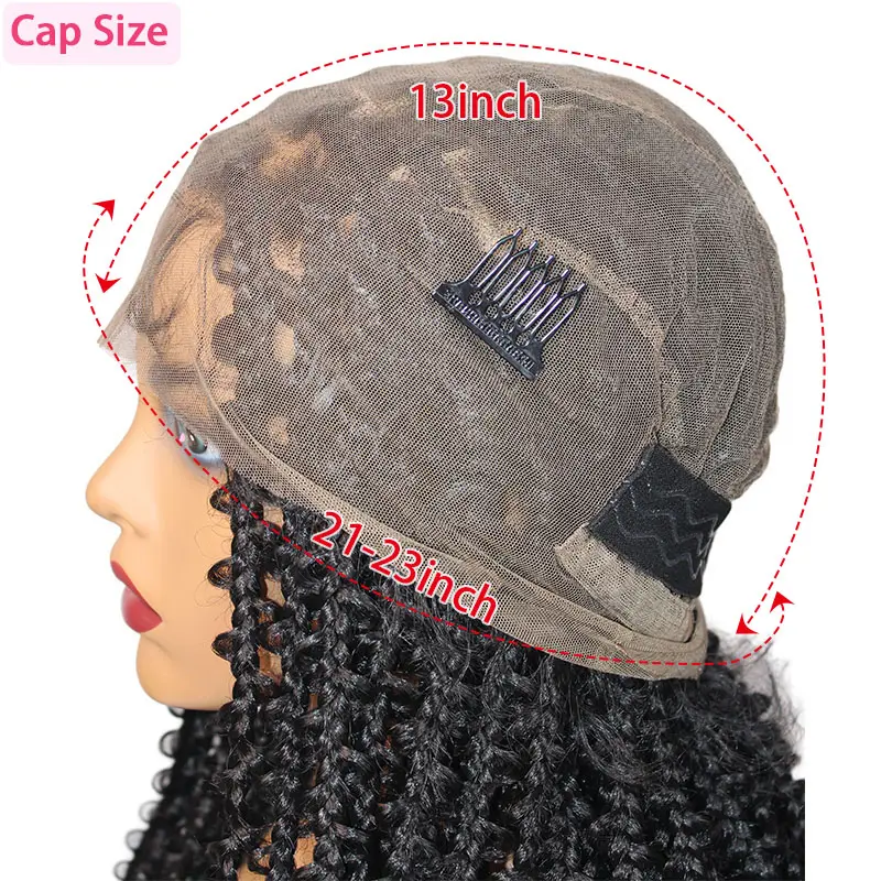 24" Butterfly Synthetic Braided Wigs Full Lace Wigs For Black Women African Braiding Hair Goddess Locs Box Braids Lace Wigs