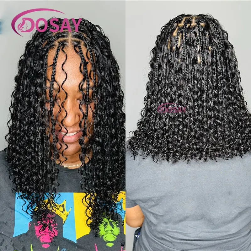 12Inches Bohemia Synthetic Lace Front Wig For Black Women Boho Braiding Wig Knotless Box Braiding Wig With Baby Hair