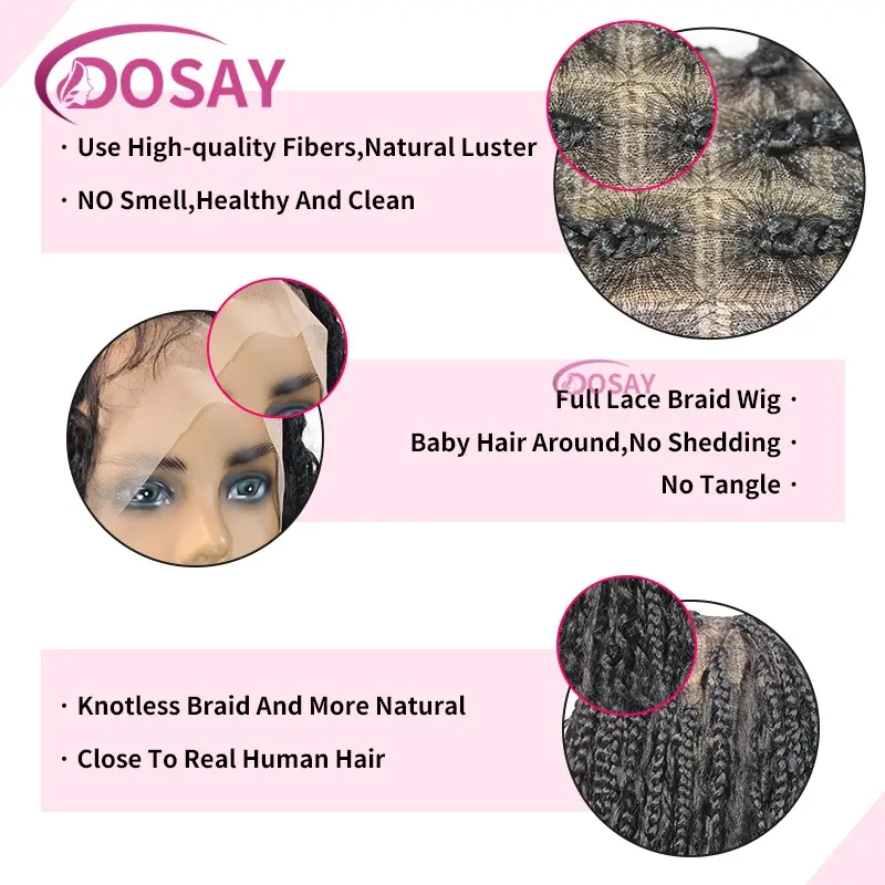 12Inches Bohemia Synthetic Lace Front Wig For Black Women Boho Braiding Wig Knotless Box Braiding Wig With Baby Hair