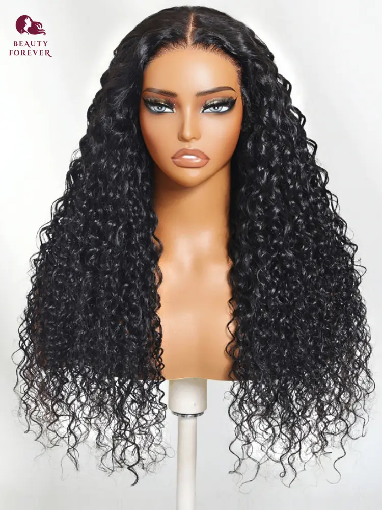 Beautyforever NEW 13x4 Water Curly Human Hair Wig Pre Cut Transparent Lace Ear to Ear Lace Frontal Human Hair Wig Pre Plucked