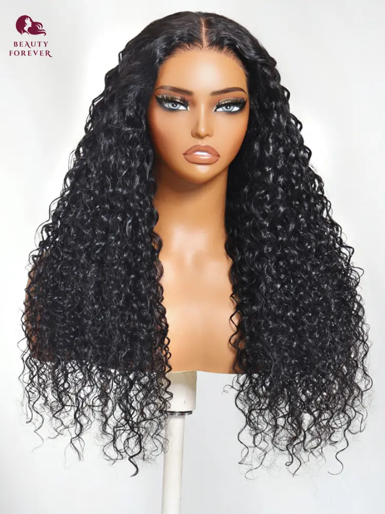 Beautyforever NEW 13x4 Water Curly Human Hair Wig Pre Cut Transparent Lace Ear to Ear Lace Frontal Human Hair Wig Pre Plucked