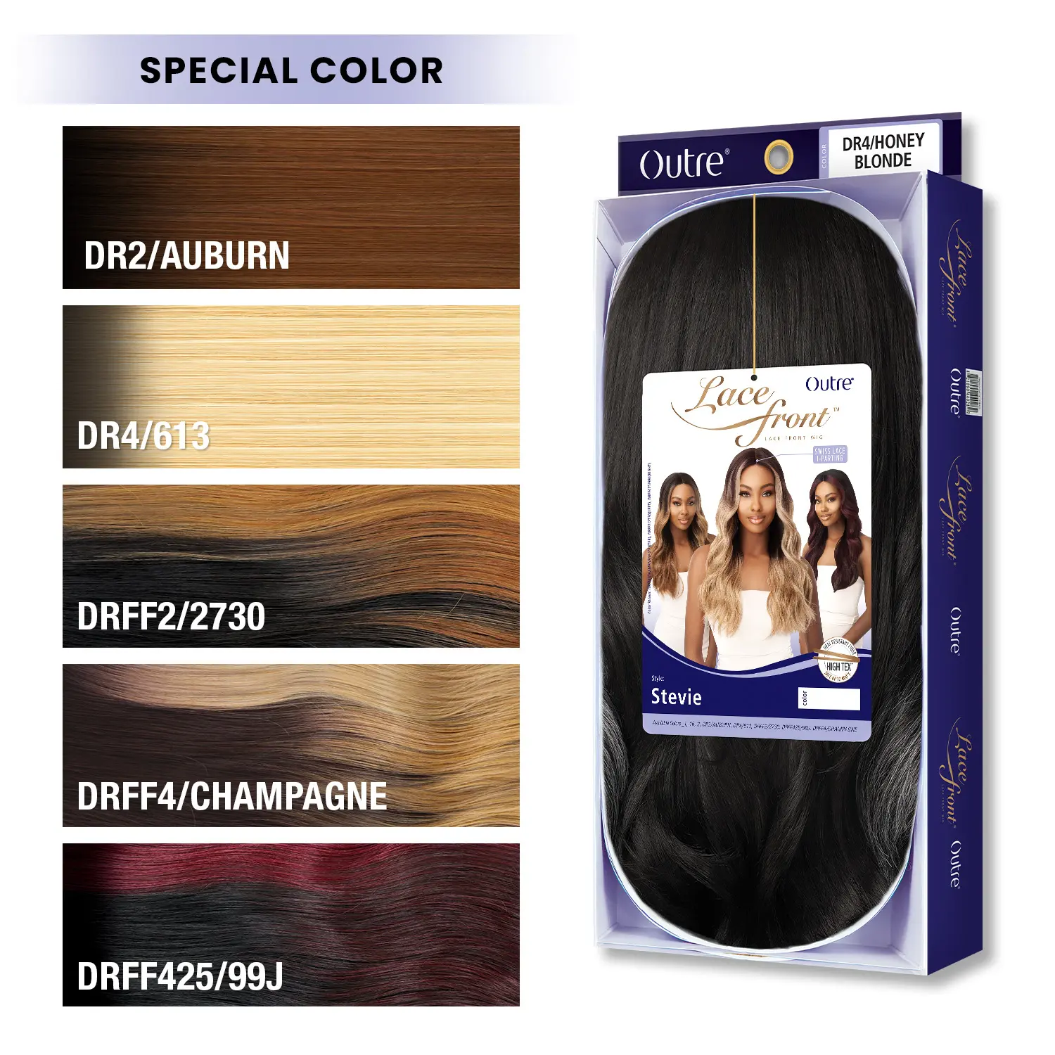 Outre Synthetic Hair Lace Front Wig Swiss Lace I Part Stevie – Wavy Style, I Part Lace, Easy to Install