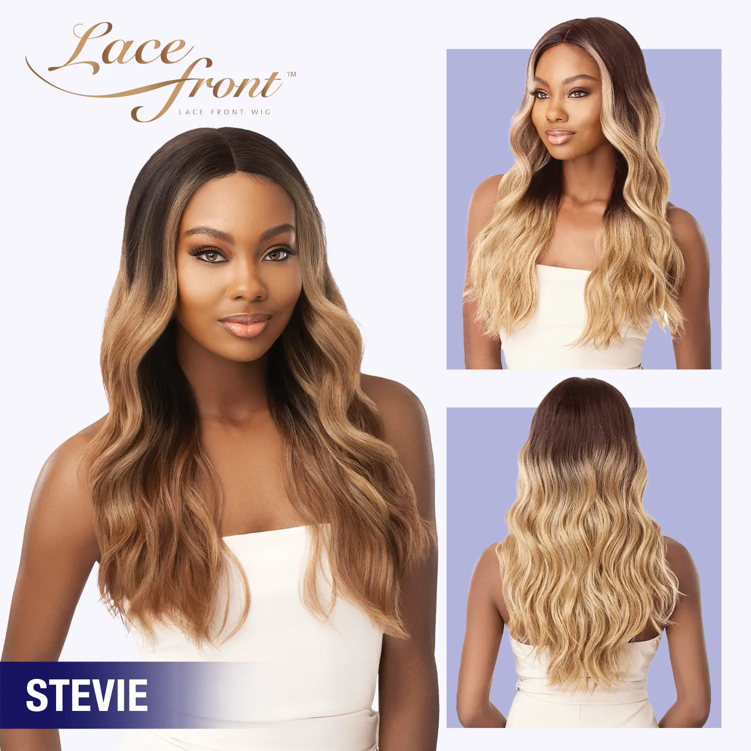 Outre Synthetic Hair Lace Front Wig Swiss Lace I Part Stevie – Wavy Style, I Part Lace, Easy to Install