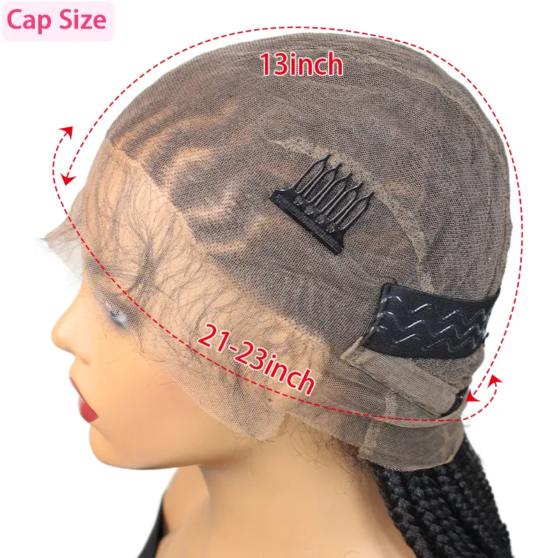 Synthetic Lightweight Full Lace Wig Braided Wigs For Women Knotless Box Braids Wig With Baby Hair Braid Lace Wig 36Inch