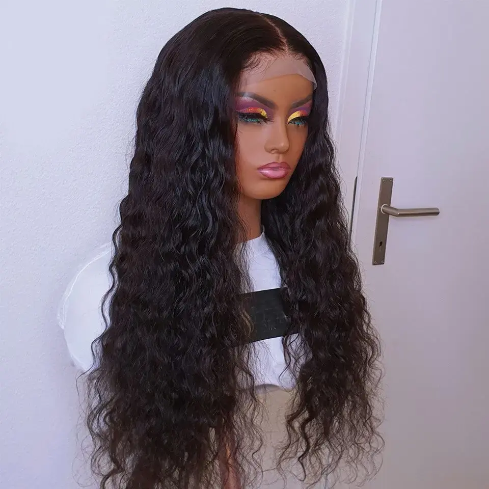 26 inch 180 Density Soft Black Kinky Curly Preplucked Long Hair Wig For Women Natural Hairline Wig With Afro Baby Hair