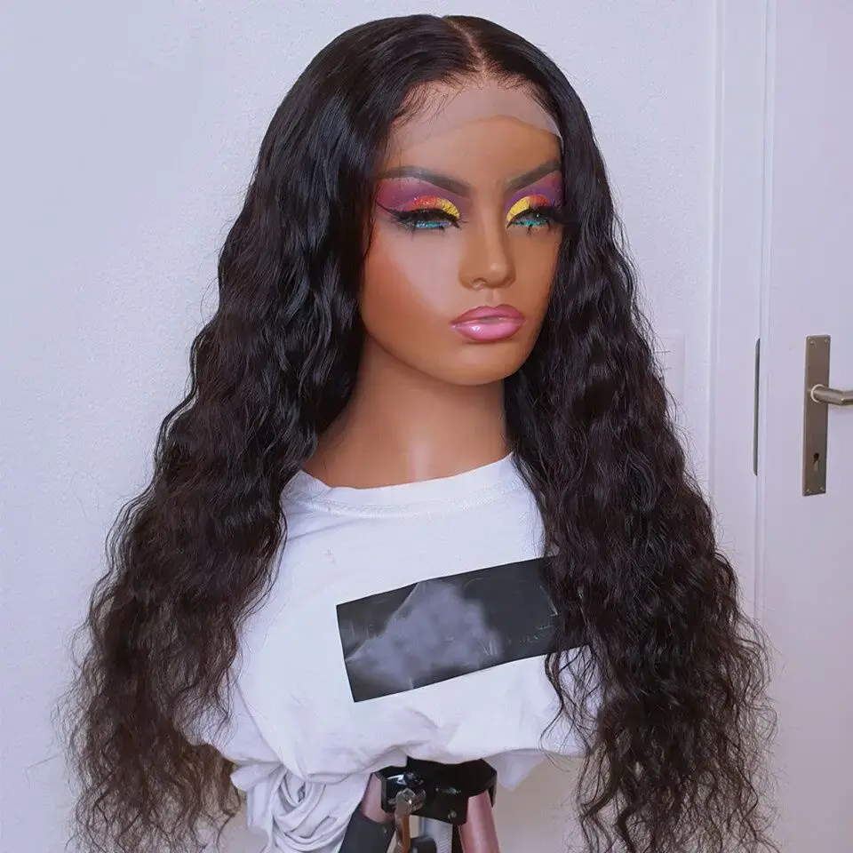 26 inch 180 Density Soft Black Kinky Curly Preplucked Long Hair Wig For Women Natural Hairline Wig With Afro Baby Hair