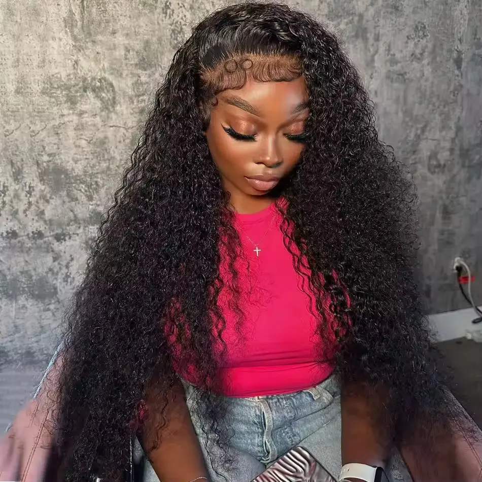 High Density 250% 40 46Inch Deep Wave 13x4 13x6 HD Lace Front Human Hair Wig Loose Water Wave Curly Lace Frontal Wigs Human Hair
