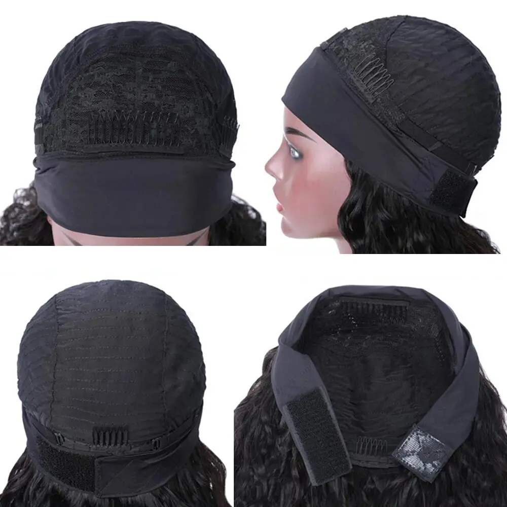 Kinky Straight Headband Wig Human Hair Wig Full Machine Made Brazilian Human Hair Wigs For Black Women 180%  Density