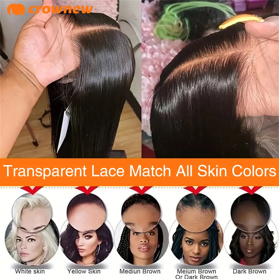 Straight Lace Front Wigs Human Hair 13x4 13x6 HD Lace Frontal Wigs Human Hair 200% Real 34" Straight Human Hair Wigs Pre plucked