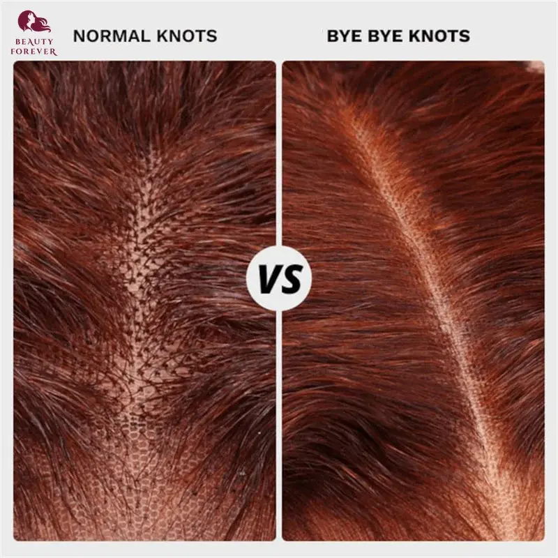 Beautyforever Bye Bye Knots 3.0 Glueless Human Hair Wigs Ready to Wear Jerry Curly Reddish Brown Color Lace Front Human Hair Wig