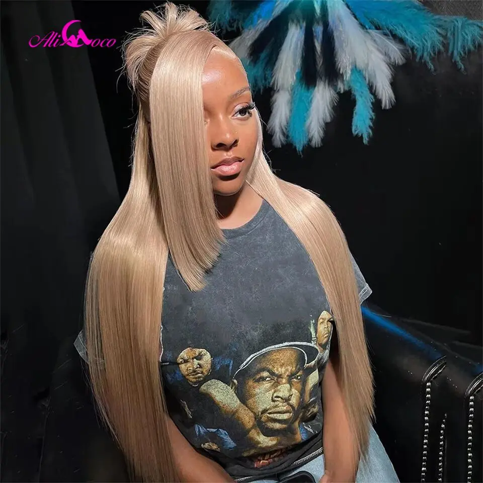 Upgrade 12A Ash Blonde Straight 13x4 Lace Front Wigs Human Hair For Women Ash Blonde 180 Density 5x5 Lace Closure Wigs