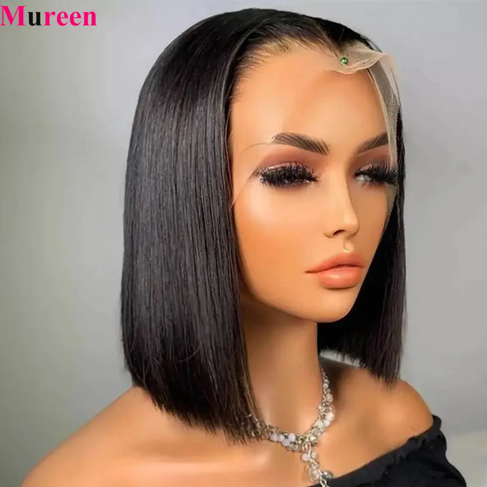 250% Density Bob Wig Human Hair 13x4 HD Lace Front Wigs Human Hair Glueless Straight Lace Frontal Human Hair Wigs for Women