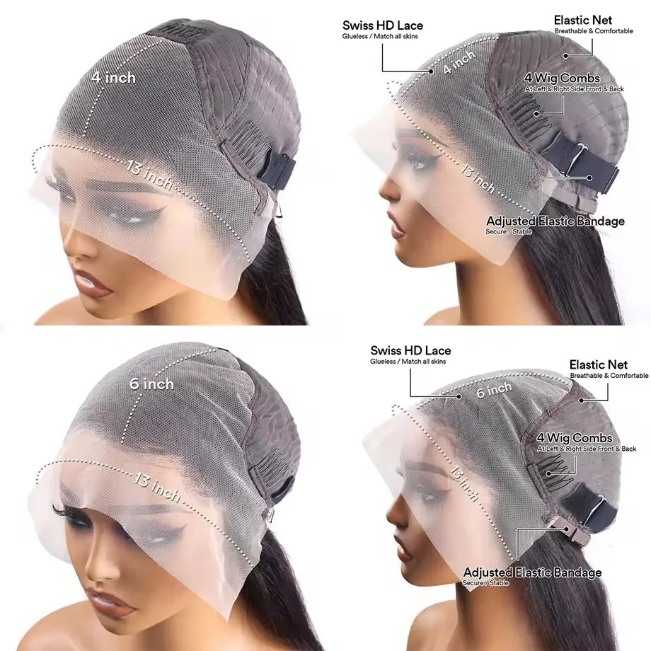 30 Inch Straight Frontal Lace Front Wig Human Hair Hd Lace Wig 13x6 Human Hair 200 Density Straight Human Hair Natural Black