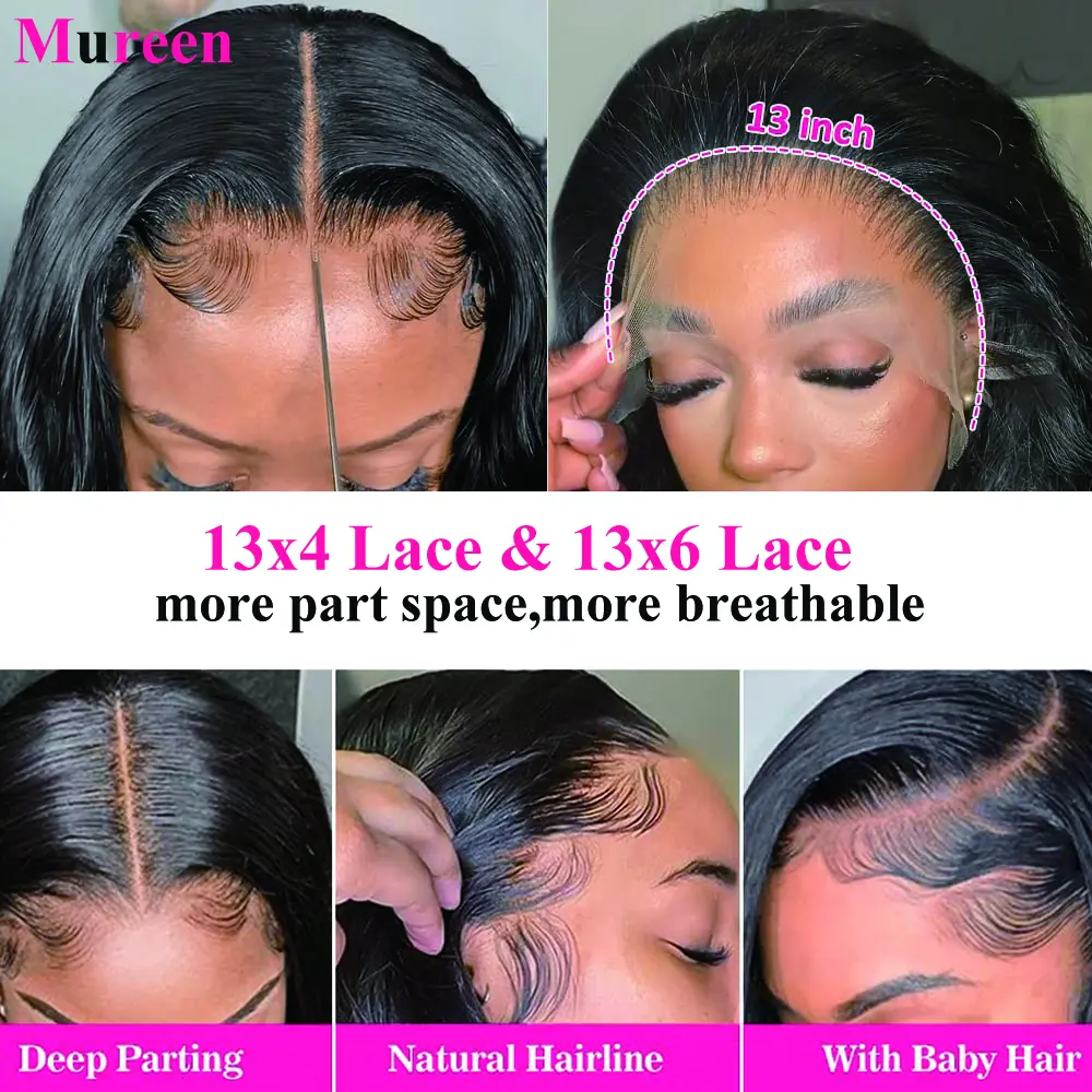 250% Density Bob Wig Human Hair 13x4 HD Lace Front Wigs Human Hair Glueless Straight Lace Frontal Human Hair Wigs for Women