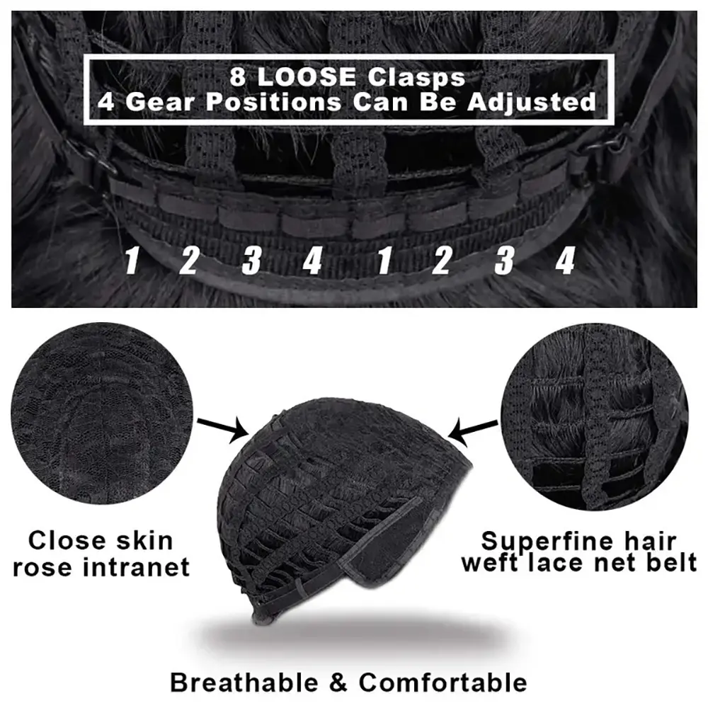 Short  Natural Curly Hair For Male Young Men Heat Resistant Fiber Synthetic Wigs