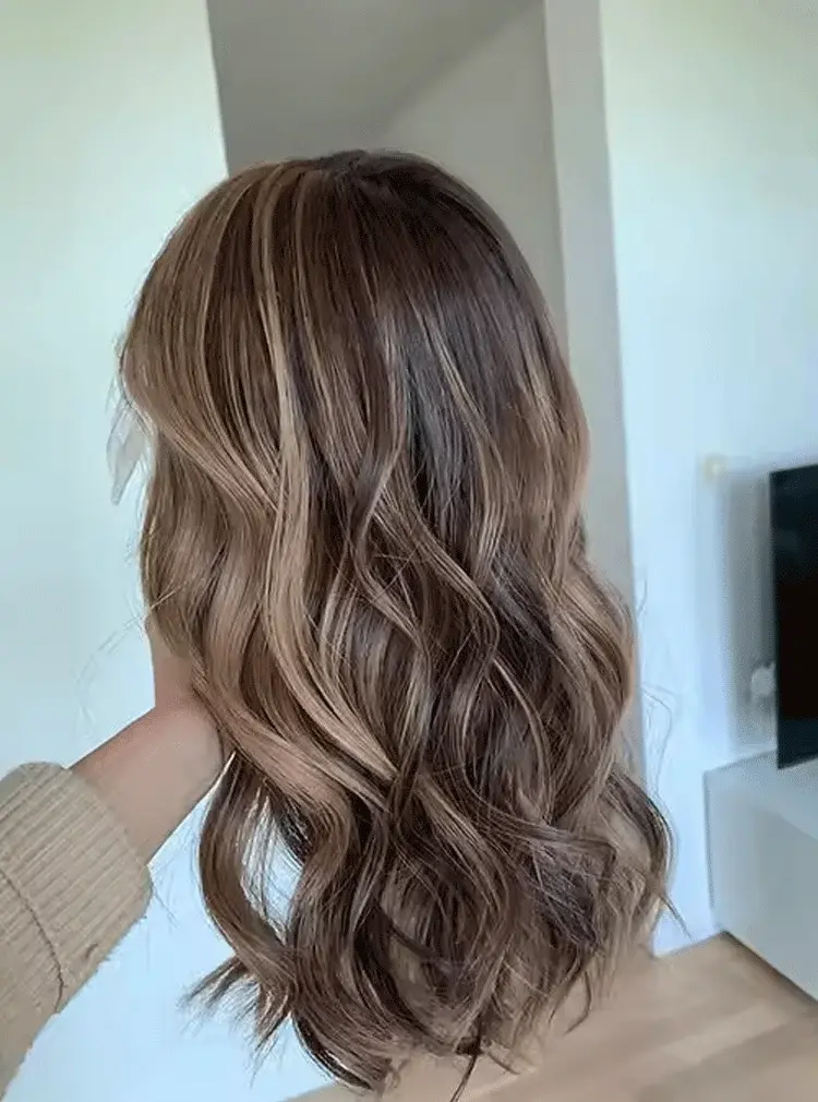 Ash Brown Honey Blonde Highlights glueless wig Natural Women Lace Wigs Synthetic Futura Fibre Loose Deep Wave Brunette Brown Wig