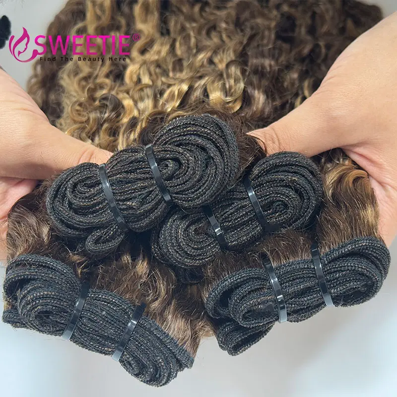 12A Highlight Burmese Pix Curls Human Hair Bundles Deals P4/27 Vietnamese Raw Human Virgin Hair Weave Bundle Colored Human Hair
