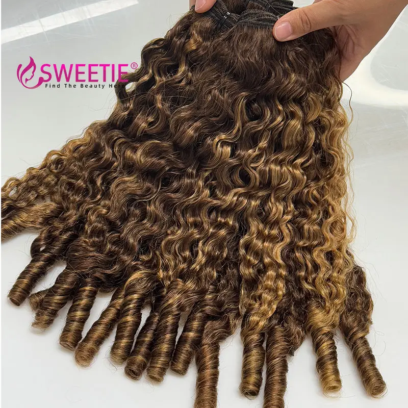 12A Highlight Burmese Pix Curls Human Hair Bundles Deals P4/27 Vietnamese Raw Human Virgin Hair Weave Bundle Colored Human Hair