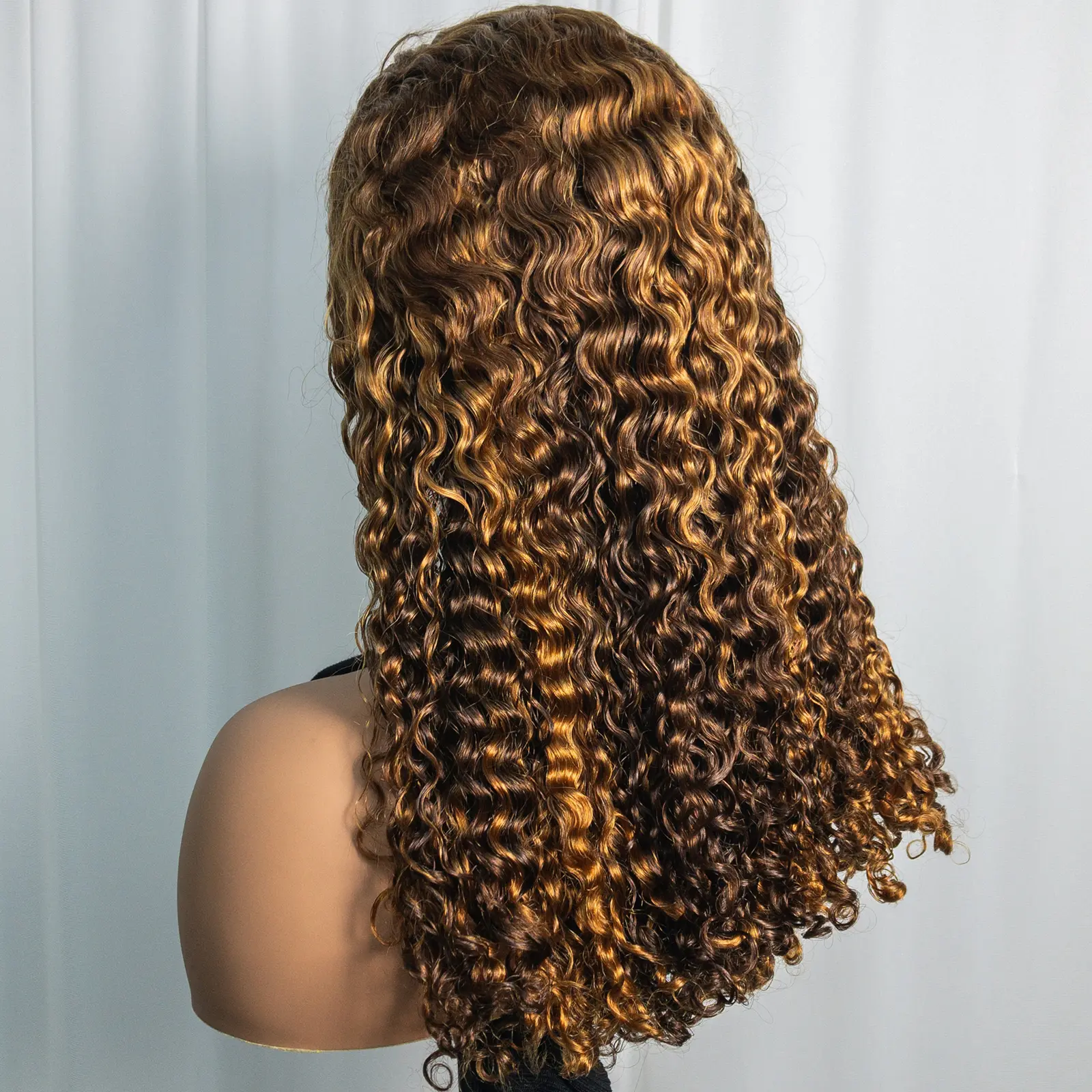 300% Density Roman Roll Human Hair Wigs HD 13x4 Lace Front Water Wave Wig 12A Double Drawn Highlight Ombre Bouncy Curly Hair Wig
