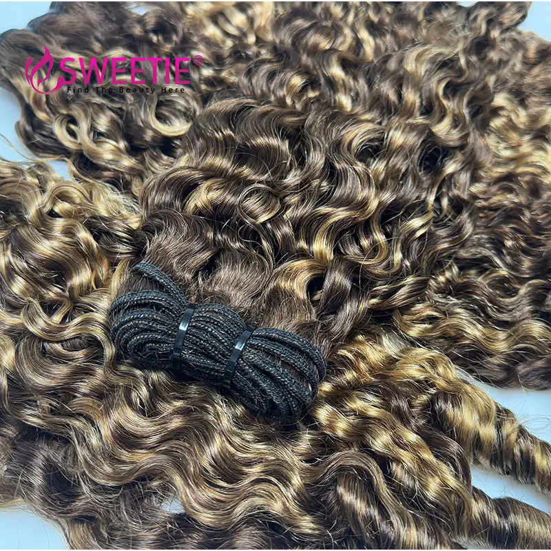 12A Highlight Burmese Pix Curls Human Hair Bundles Deals P4/27 Vietnamese Raw Human Virgin Hair Weave Bundle Colored Human Hair