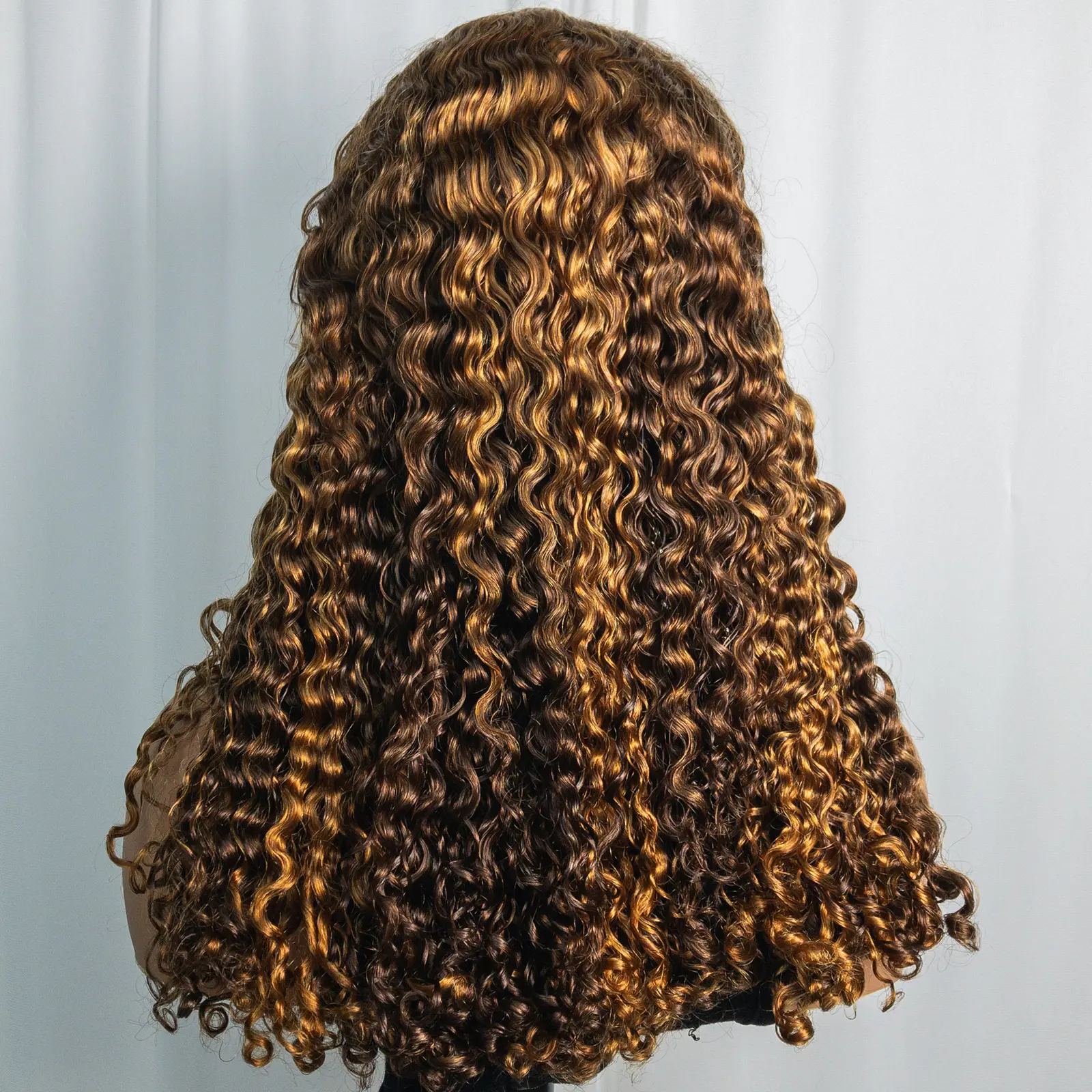 300% Density Roman Roll Human Hair Wigs HD 13x4 Lace Front Water Wave Wig 12A Double Drawn Highlight Ombre Bouncy Curly Hair Wig