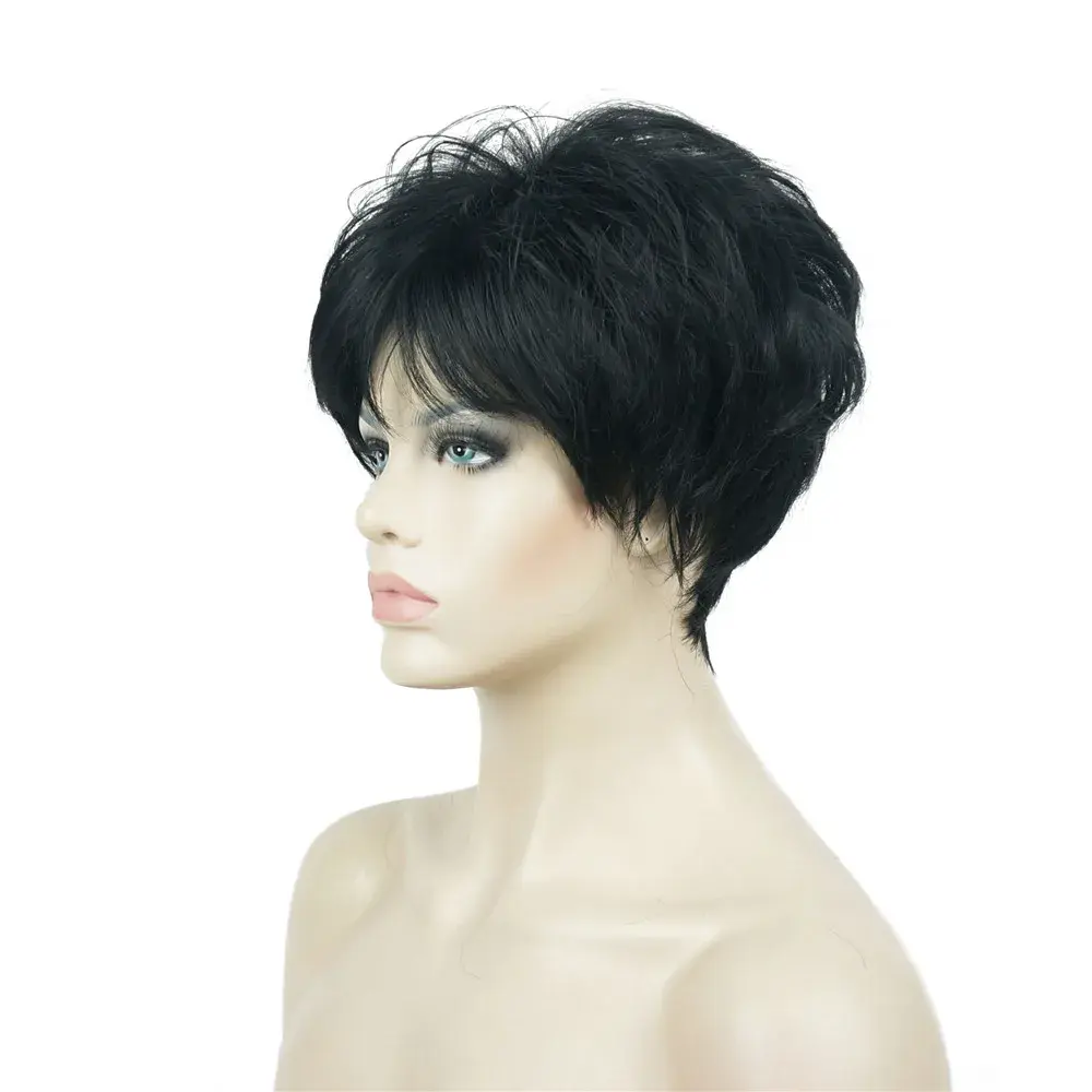 StrongBeauty Women's Wig Short Straight Natural Hai Synthetic Capless Wig Blonde/black 11Color