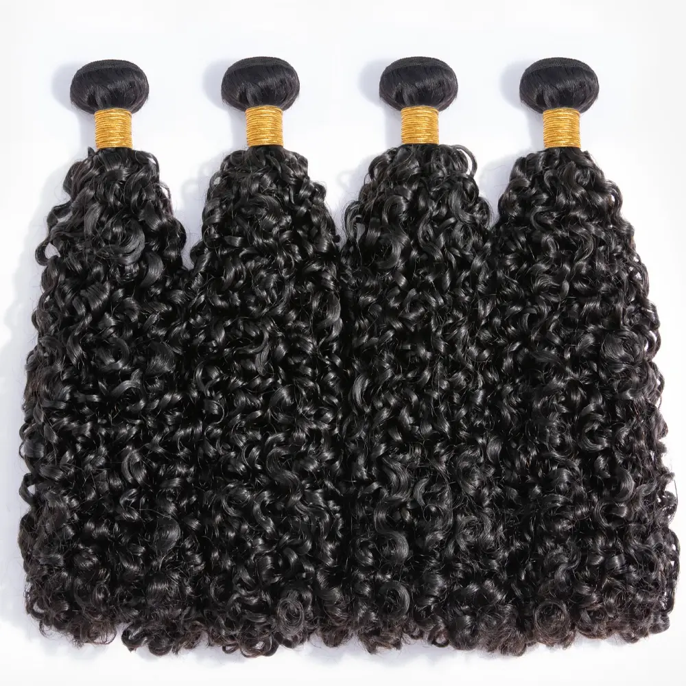 100% Natural Hair Bundle Cuticle Aligned Hair Raw Indian Human Hair Kinky Curly Bundles Deal 12A Grade Double Drawn 3/4 Bundles