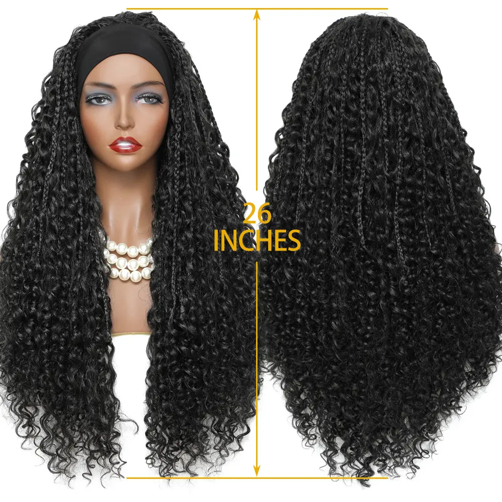 X-TRESS Goddess Box Braid Wigs Long Synthetic Headband Wig For Black Women Bohemian Braiding Hair Daily Use Fully Soft Hair Wig