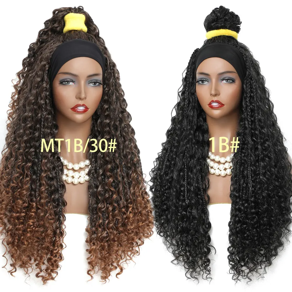 X-TRESS Goddess Box Braid Wigs Long Synthetic Headband Wig For Black Women Bohemian Braiding Hair Daily Use Fully Soft Hair Wig