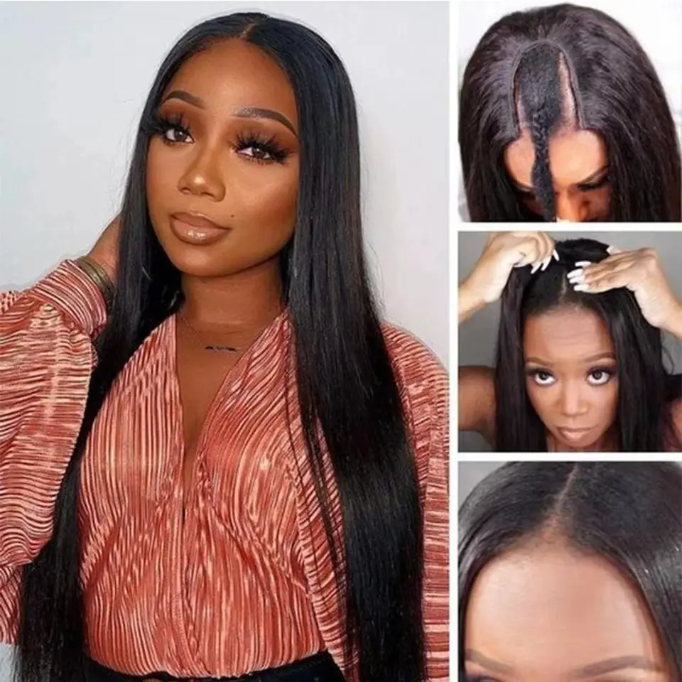 30 Inch Straight V Part Human Hair Wigs For Women 100% Brazilian Wigs 100% Virgin Human Hair Wigs V Part Wigs 150% Density