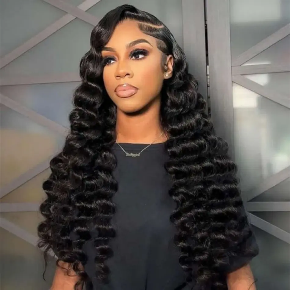 Loose Waves Wig Human Hair curly body wave lace front wig Human Hair Wigs 250 Density Bleached Knots 13x6 Hd Lace Frontal Wig