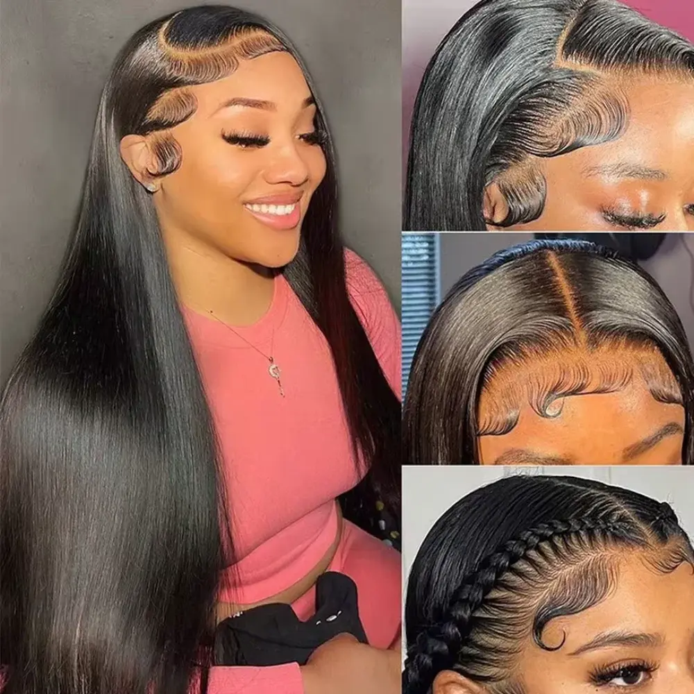 Natural Color Brazilian Human Hair Wig 200Density human hair wig For Women Pre Plucked Frontal Lace Wig