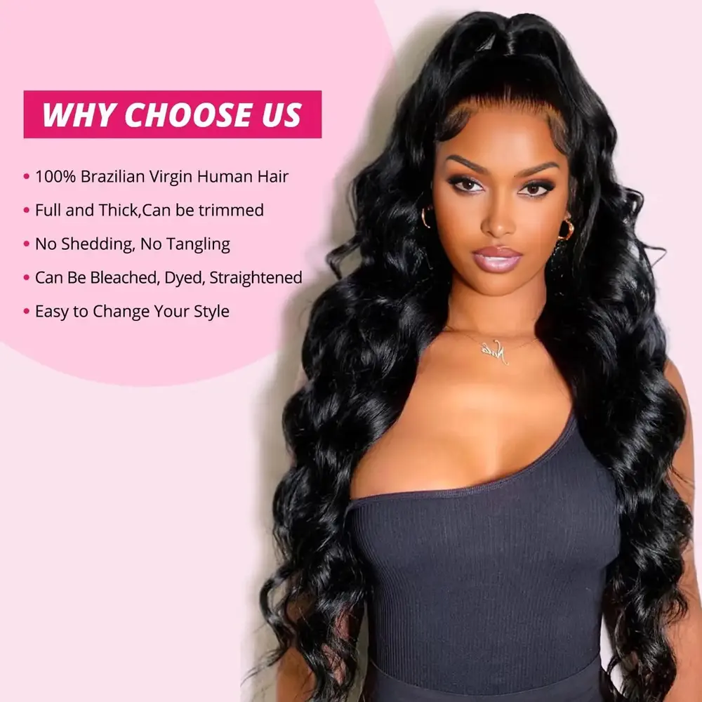 Tewjig Brazilian Hair Weave Bundles 10A Loose Body Wave 30 40 Inch 3 4 Bundles Remy 100% Human Hair Bundles Raw Hair Extensions