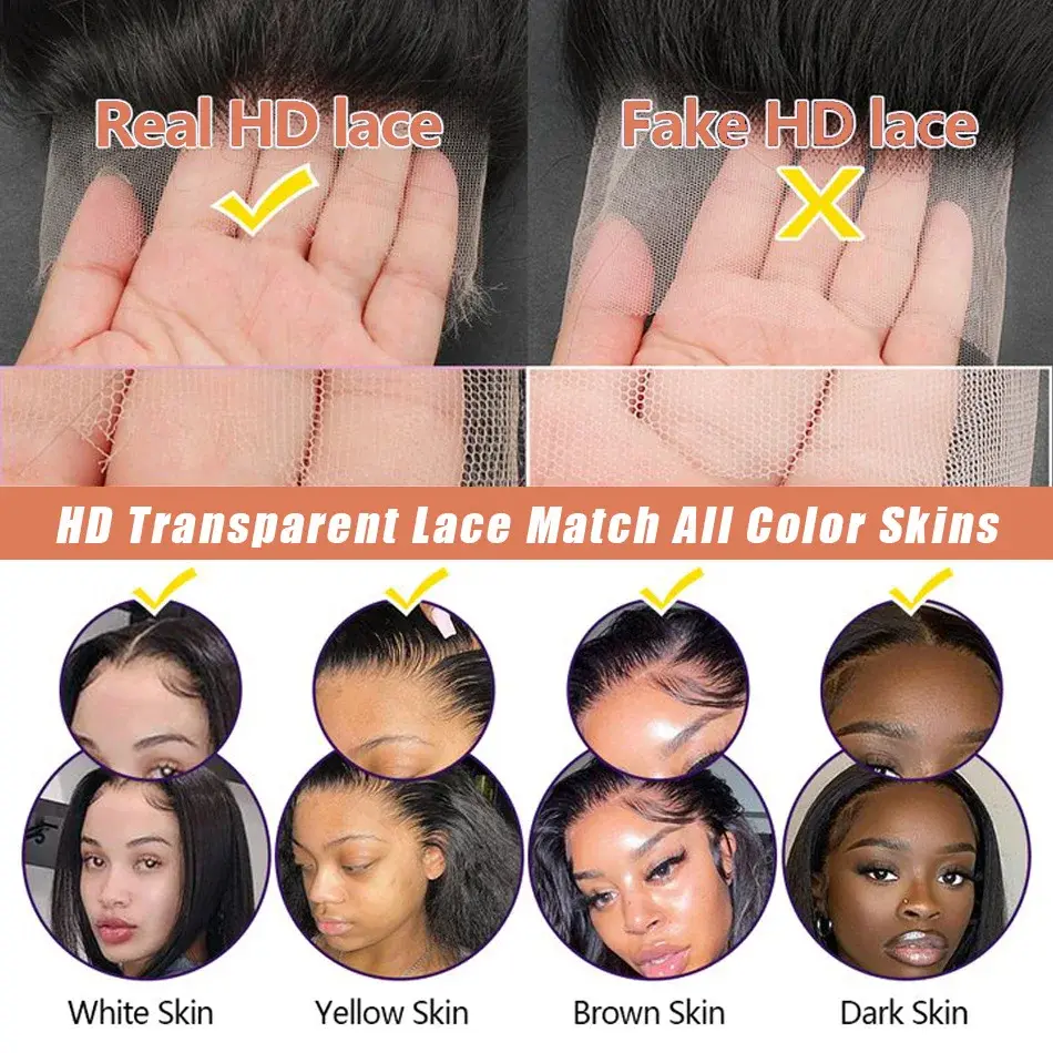 Natural Color Brazilian Human Hair Wig 200Density human hair wig For Women Pre Plucked Frontal Lace Wig
