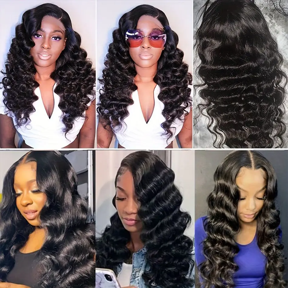 Loose Waves Wig Human Hair curly body wave lace front wig Human Hair Wigs 250 Density Bleached Knots 13x6 Hd Lace Frontal Wig