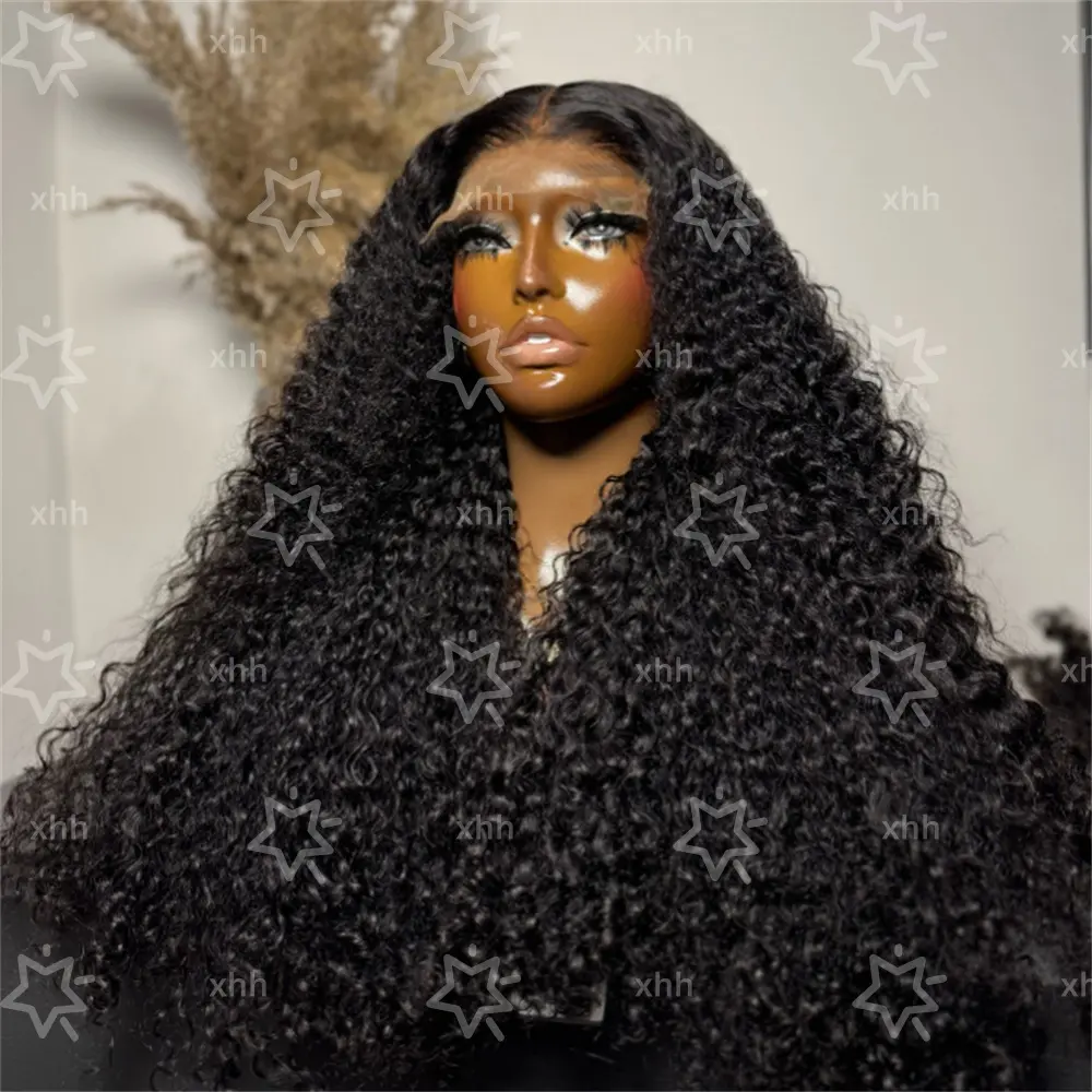 Soft Black Kinky Curly 180 Density Preplucked Long 26 inch Hair Wig For Women Natural Hairline Wig With Afro Baby Hair