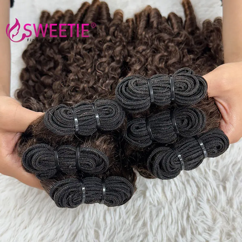 Chocolate Brown Burmese Pix Curly Hair Bundle 12A Cambodian Curly Human Hair Extensions #4 Color Vietnamese Raw Hair Bundles