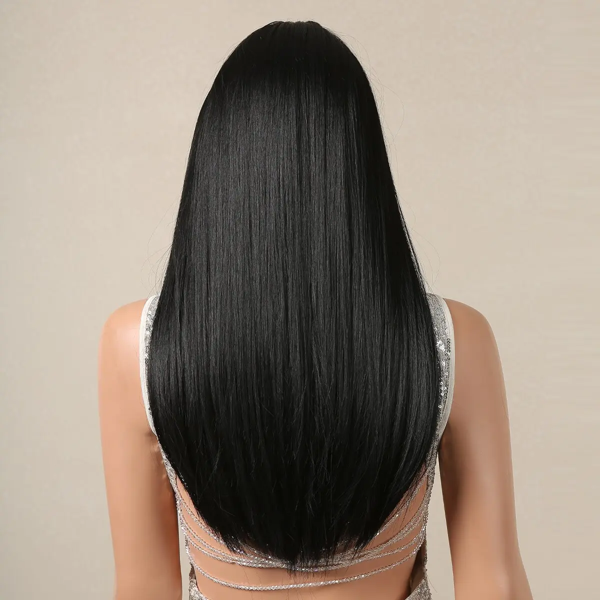 Black Hair Long Straight Wigs for Women Natural Hair Synthetic Wigs Daily Cosplay Heat Resistant