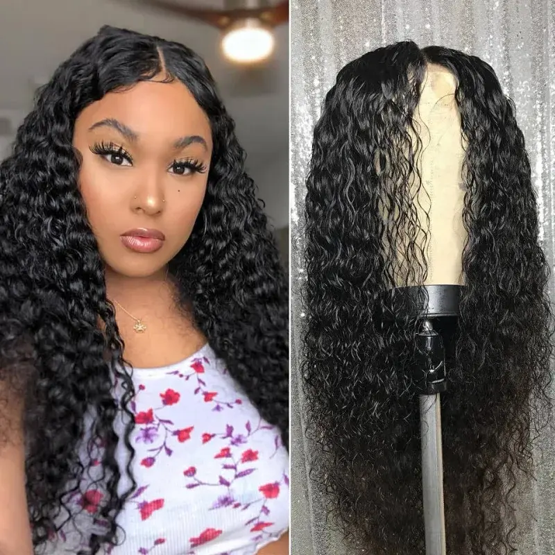 18-30Inch Long Black Synthetic Wig Kinky Curly Wigs Full Mechanism Cute Hair Wigs Natural Black for Women Daily Wig