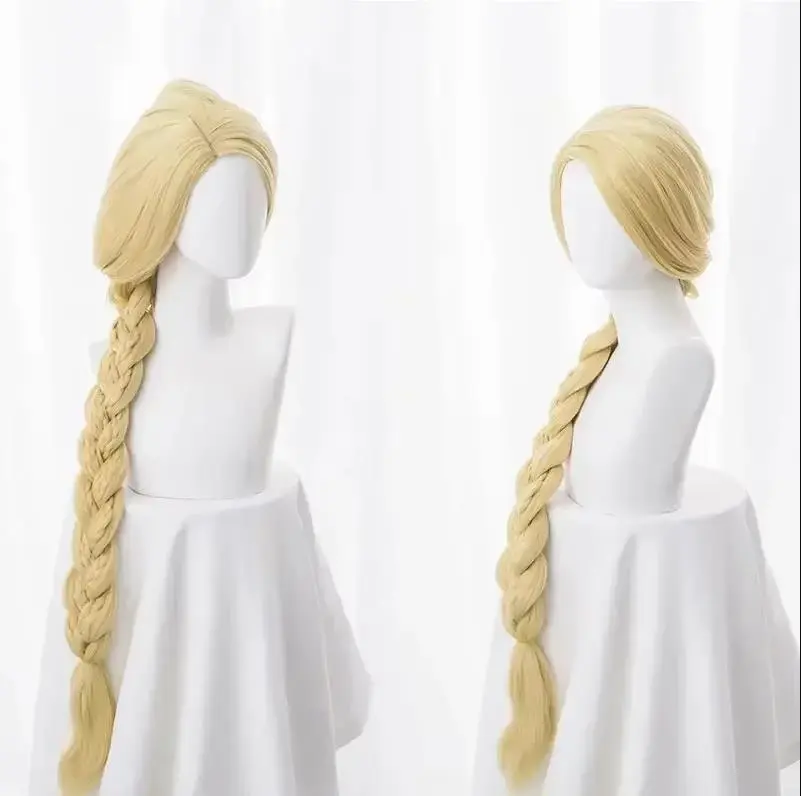 Anime Tangled Princess Straight Blonde Super Long Cosplay Wig Rapunzel Synthetic Hair Anime Wig