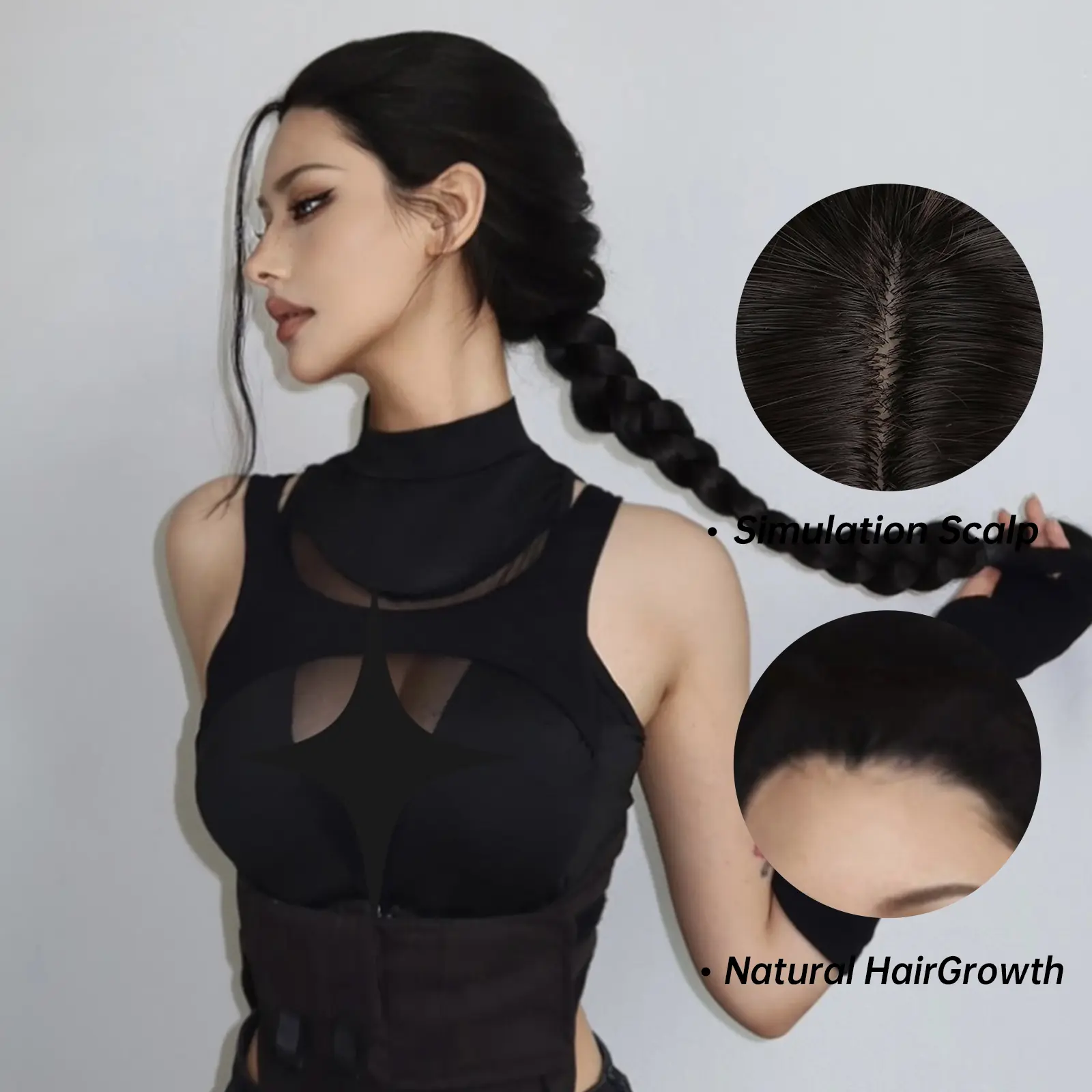 Long Straight Black Synthetic Wigs Free Partition DIY Hairstyle Wigs for Afro Women Daily Party Heat Resistant Braid Fake Hair