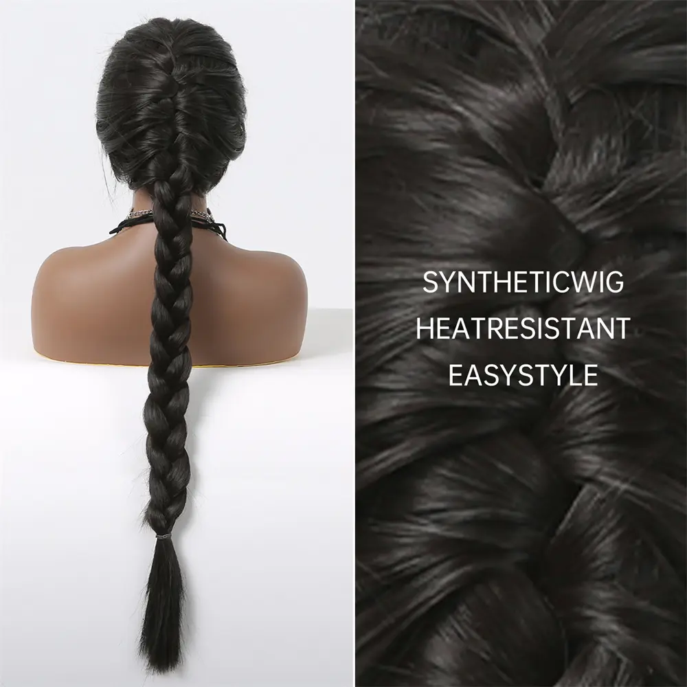 Long Straight Black Synthetic Wigs Free Partition DIY Hairstyle Wigs for Afro Women Daily Party Heat Resistant Braid Fake Hair