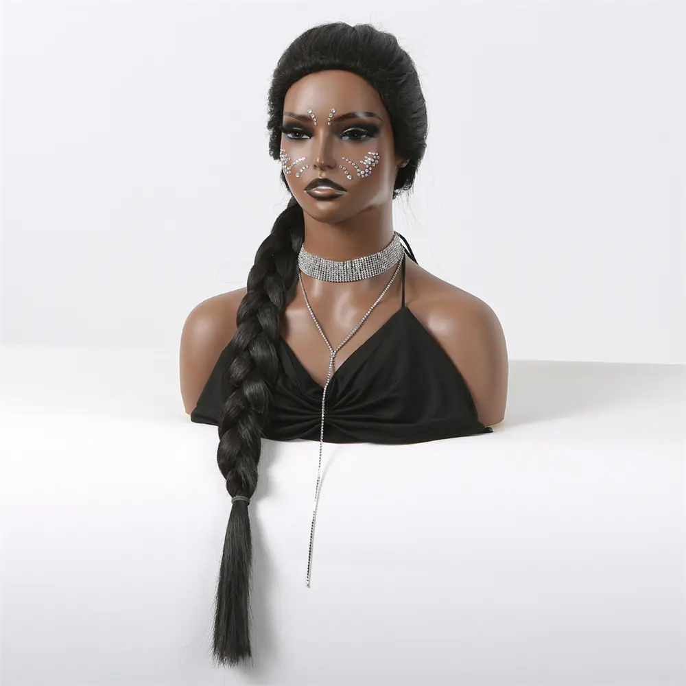 Long Straight Black Synthetic Wigs Free Partition DIY Hairstyle Wigs for Afro Women Daily Party Heat Resistant Braid Fake Hair