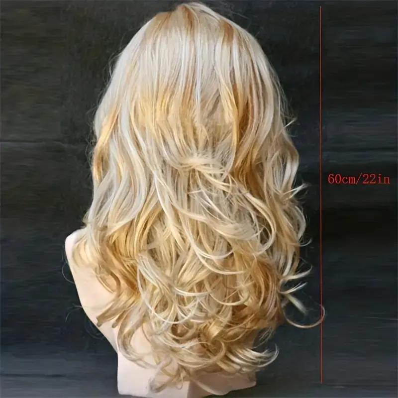 22 Inch Deep Wave Synthetic Fiber Hair Wigs For Women Girls Hair Replacement Wigs For Daily Party Cosplay Use Natural  Hair